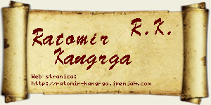 Ratomir Kangrga vizit kartica